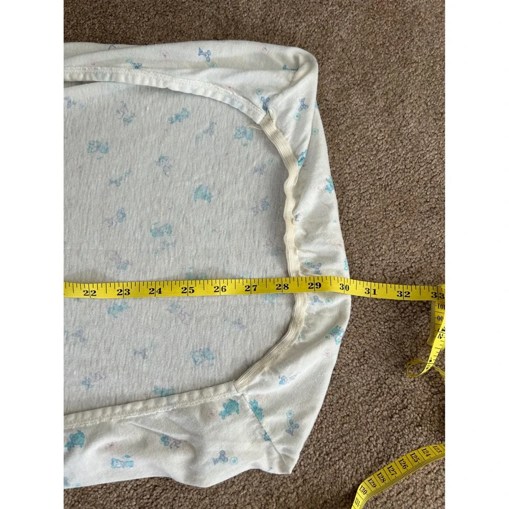 Vintage 90s set of 3 bassinet sheets & 2 matching burp clothes